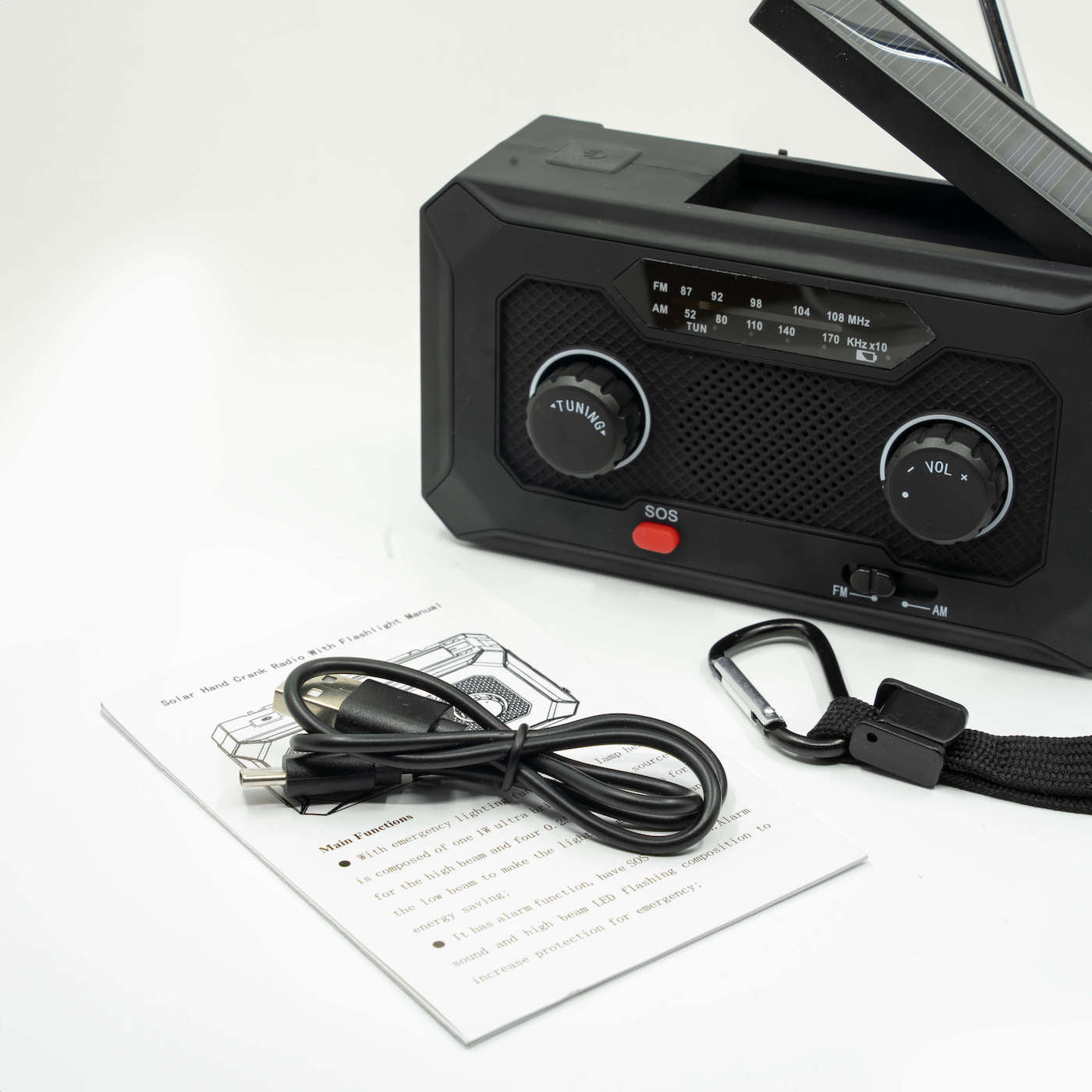 Vevradio 4000 mAh - Multifunktionell med solcell och powerbank